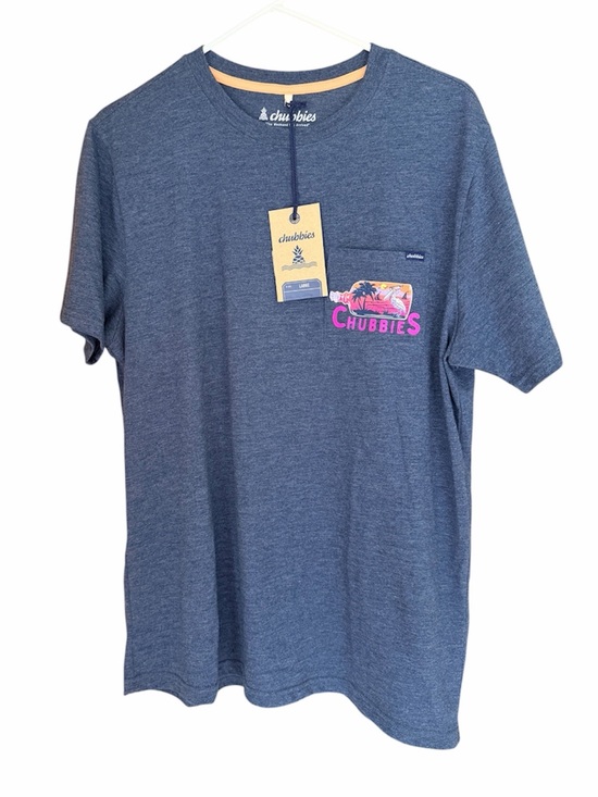 chubbies Other - Chubbies Tee Shirt Mens Large Blue Pink Short Sleeve Crew Pocket NWT